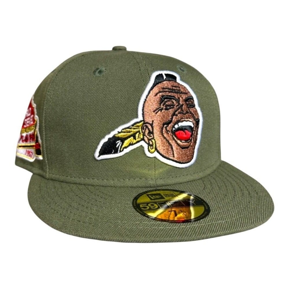 NewEra 59FIFTY Milwaukee Braves Custm FITTED Olive Hat 1957 World Series Edition